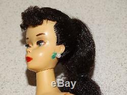 Barbie VINTAGE Brunette GHOSTLY WHITE #3 PONYTAIL BARBIE Doll withBROWN SHADOW