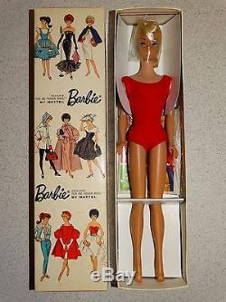 Barbie VINTAGE Platinum SWIRL PONYTAIL BARBIE Doll withBOX & HEAD CELLO