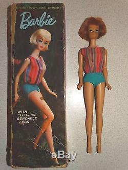 Barbie VINTAGE Redhead BEND LEG AMERICAN GIRL BARBIE Doll withBOX LID