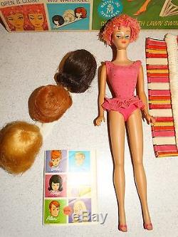 Barbie VINTAGE Sleep Eye BEND LEG MISS BARBIE Doll withSWING BACKDROP & BOX