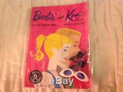 Beautiful Mib #3 Brunette Ponytail Barbie, Sealed Booklet Heels Glasses, R Stand