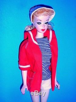 Beautiful Vintage 1959 # 2 Blonde Pink Silhouette Dressed Box Ponytail Barbie TM