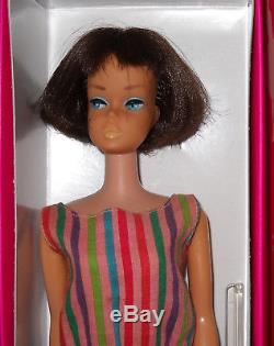 Beautiful Vintage 1965 Brunette American Girl Barbie withVintage Hostess Set Vest