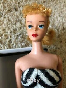 Beautiful Vintage Barbie #4 Blonde Ponytail NM withOriginal Box+Accessories