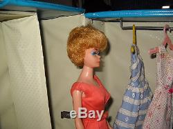 Beautiful Vintage Blonde Bubble Cut Barbie withTrunk & Clothes & Accessories