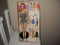Beautiful Vintage Blonde No. 3 #3 Barbie Doll with brown eyeliner original box+