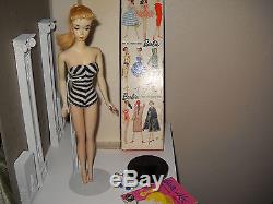 Beautiful Vintage Blonde No. 3 #3 Barbie Doll with brown eyeliner -original box+