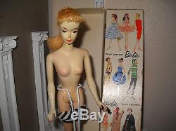 Beautiful Vintage Blonde No. 3 #3 Barbie Doll with brown eyeliner -original box+