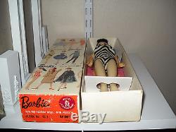 Beautiful Vintage Brunette No. 3 #3 Barbie Doll with brown eyeliner-original box