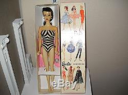 Beautiful Vintage Brunette No. 3 Barbie Doll with brown eyeliner-original box+