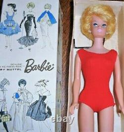 Beautiful Vintage Platinum Bubblecut Barbie withHuge Pink Lips in Orig Box! WOW