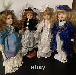 Beautiful Vintage Porcelain Doll Set Of 4