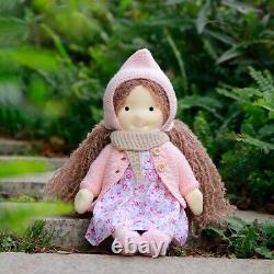 BlissfulPixie 12 Handmade Waldorf Cotton Soft Doll Knitted Sewing Birthday-Luna