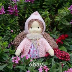 BlissfulPixie 12 Handmade Waldorf Cotton Soft Doll Knitted Sewing Birthday-Luna
