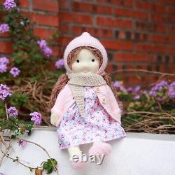 BlissfulPixie 12 Handmade Waldorf Cotton Soft Doll Knitted Sewing Birthday-Luna