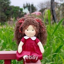 BlissfulPixie Handmade Waldorf Doll 12 Inch Rag Baby Doll Set Birthday Gift Girl