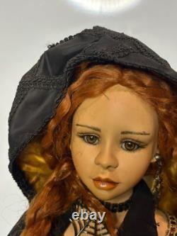 Brigitte Von Messner Gothic Witch Porcelain Doll 28 BROKEN LEG Needs Repair