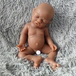 Brown Girl 17Sleeping Baby Full Silicone Floppy Doll Reborn Baby head can turn