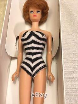 C1962 #850 Mattel Barbie Bubble Cut Redhead in Black & White One Piece
