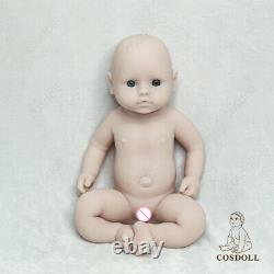 COSDOLL 16.5Cute Girl Full Body Silicone Lifelike Reborn Baby Doll Newborn Baby