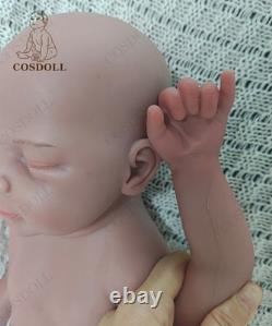 COSDOLL 18Closed Eyes Sleeping Newborn Boy Full Silicone Reborn Baby Doll#Brown