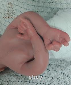 COSDOLL 18Closed Eyes Sleeping Newborn Boy Full Silicone Reborn Baby Doll#Brown