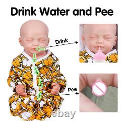 COSDOLL 18.5 Full Body Soft Silicone Baby Doll BOY Doll Can Drink Water and PEE
