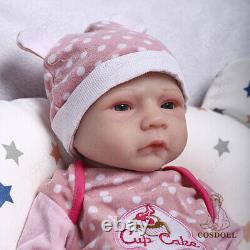 COSDOLL 18.5 Reborn Baby Dolls Can Drink Water&Pee Full Silicone Adorable Dolls