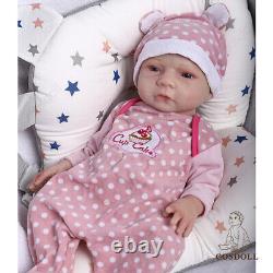 COSDOLL 18.5 Reborn Baby Dolls Can Drink Water&Pee Full Silicone Adorable Dolls