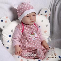 COSDOLL 18.5 Reborn Baby Dolls Can Drink Water&Pee Full Silicone Adorable Dolls