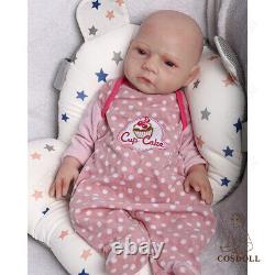 COSDOLL 18.5 Reborn Baby Dolls Can Drink Water&Pee Full Silicone Adorable Dolls