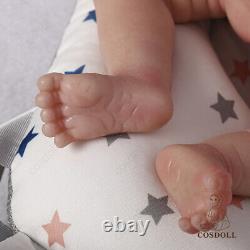 COSDOLL 18.5 Reborn Baby Dolls Can Drink Water&Pee Full Silicone Adorable Dolls