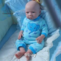 COSDOLL 18.5 Reborn Baby Dolls Can Drink Water&Pee Platinum Silicone Boy Dolls