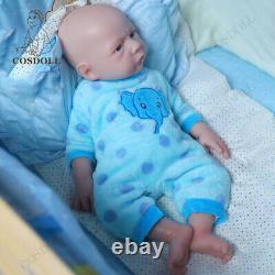 COSDOLL 18.5 Reborn Baby Dolls Can Drink Water&Pee Platinum Silicone Boy Dolls