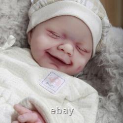 COSDOLL 18.5 in Newborn Baby Full Silicone Reborn Baby Hair Girl Doll