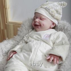 COSDOLL 18.5 in Newborn Baby Full Silicone Reborn Baby Hair Girl Doll