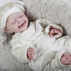 COSDOLL 18.5 in Newborn Baby Full Silicone Reborn Baby Hair Girl Doll