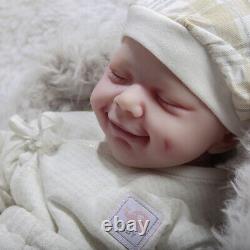 COSDOLL 18.5 in Newborn Baby Full Silicone Reborn Baby Hair Girl Doll