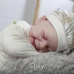 COSDOLL 18.5 in Newborn Baby Full Silicone Reborn Baby Hair Girl Doll