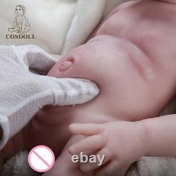 COSDOLL 18.5 in Platinum Silicone Lifelike Soft Silicone Baby Doll-Harper