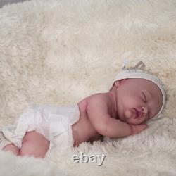 COSDOLL Painted 17 Sleeping Baby Reborn Girl Doll Full Silicone Head Can Turn