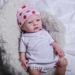 COSDOL 18.5 Reborn BabyDolls Full Silicone Baby Girl Doll with Drink-Wet system