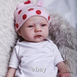 COSDOL 18.5 Reborn BabyDolls Full Silicone Baby Girl Doll with Drink-Wet system