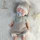 Cosodll Silicone Reborn Sleeping Baby Doll 15.7'' Lifelike Eyes Closed Premiee