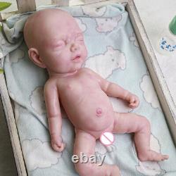 COSODLL Silicone Reborn Sleeping Baby Doll 15.7'' Lifelike Eyes Closed Premiee