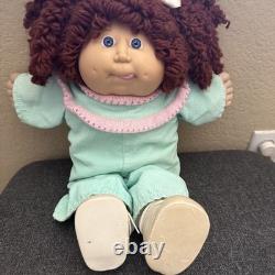 Cabbage Patch Kid Doll Auburn Brown Hair Ponytail 2 Bows, Popcorn Hair HM #11