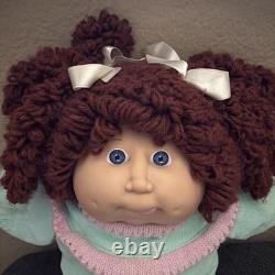 Cabbage Patch Kid Doll Auburn Brown Hair Ponytail 2 Bows, Popcorn Hair HM #11