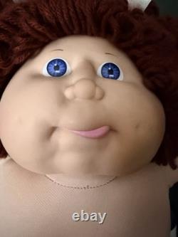 Cabbage Patch Kid Doll Auburn Brown Hair Ponytail 2 Bows, Popcorn Hair HM #11