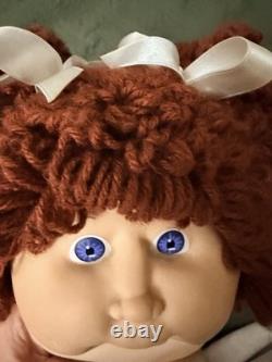 Cabbage Patch Kid Doll Auburn Brown Hair Ponytail 2 Bows, Popcorn Hair HM #11