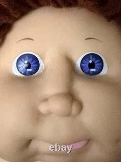 Cabbage Patch Kid Doll Auburn Brown Hair Ponytail 2 Bows, Popcorn Hair HM #11